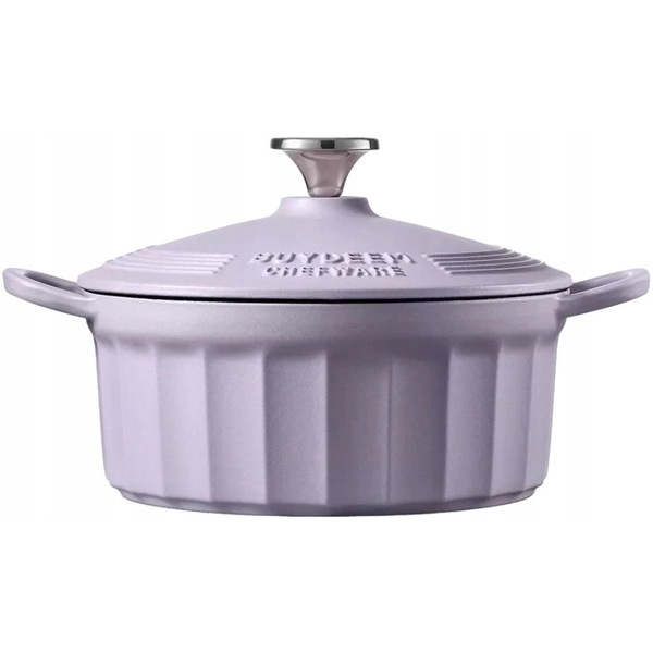 BUYDEEM CP521 Zománcozott öntöttvas holland sütő edény 2.9L Lila