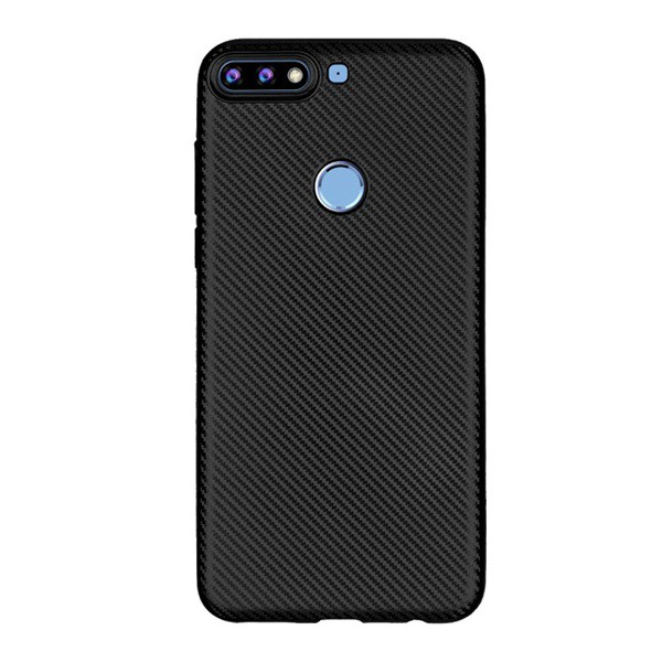 Szilikon telefonvédő (karbon minta) FEKETE [Huawei Y7 Prime 2018 (Y7 2018)] (5996457797110)