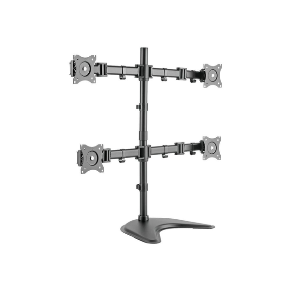 Soporte Par Tv Y Monitores De Sobremesa Apto Para 4 Monitores De Hasta 27 Pulgadas, Brazos Giratorios 90º Inclinables Digitus Da-90364