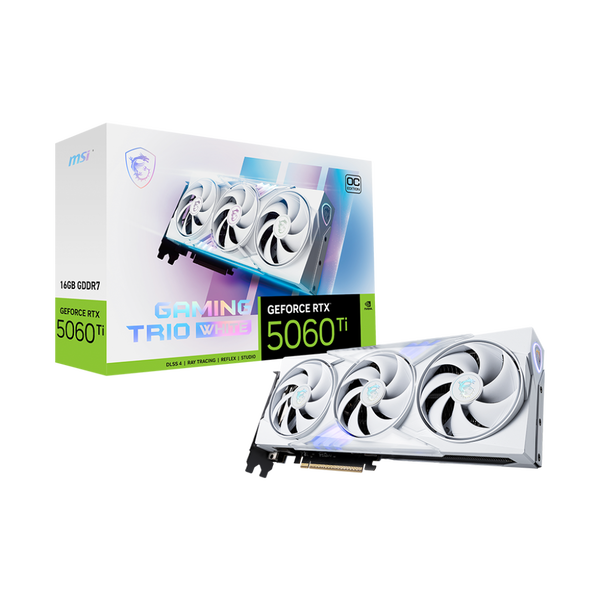 MSI GAMING GeForce RTX 5060 TI 16G TRIO OC WHITE NVIDIA 16 GB GDDR7
