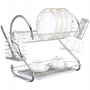 TOO KT-581 Mini Fém Kétszintes konyhai edényszárító 25 x 36 x 36 cm - Ezüst