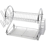 TOO KT-581 Mini Fém Kétszintes konyhai edényszárító 25 x 36 x 36 cm - Ezüst