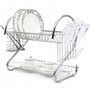TOO KT-581 Mini Fém Kétszintes konyhai edényszárító 25 x 36 x 36 cm - Ezüst