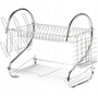TOO KT-581 Mini Fém Kétszintes konyhai edényszárító 25 x 36 x 36 cm - Ezüst