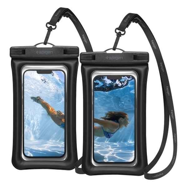 Spigen Aqua A610 Univerzális Vízhatlan Tok - Fekete (2db) (AMP04527)