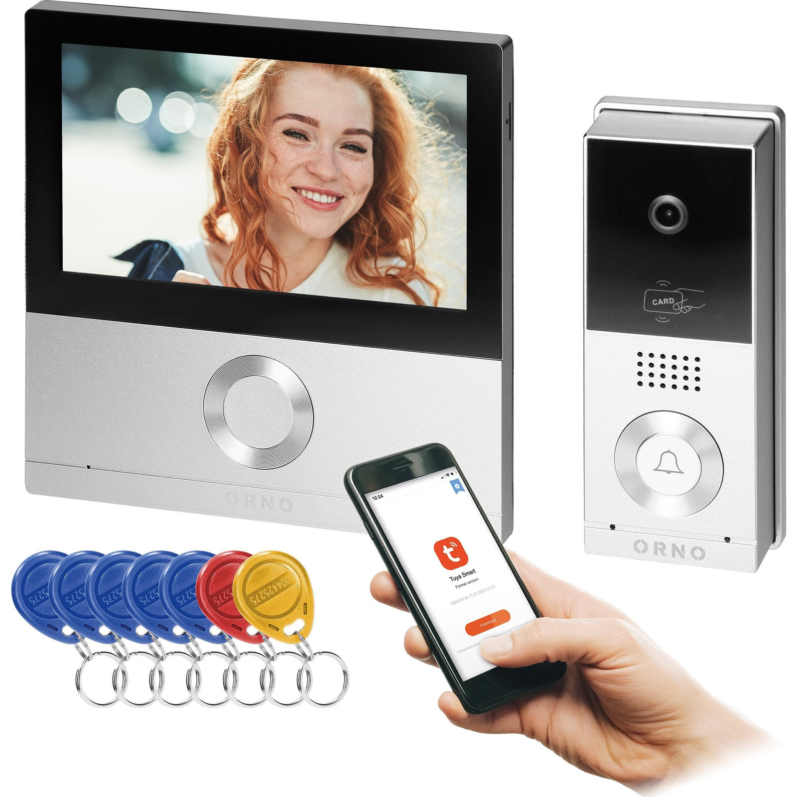 TALOS, Video-intercom Készlet, 4-vezetékes, 7", Wi-Fi, Érintőképernyő, Full HD, RFID