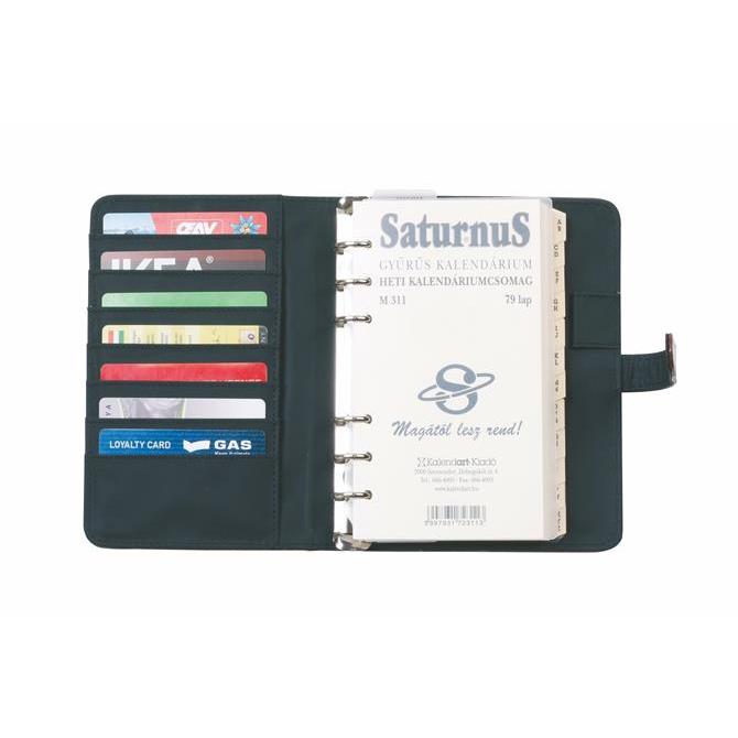 Saturnus M Gyűrűs kalendárium betétlapokkal - Fekete (M437KF)