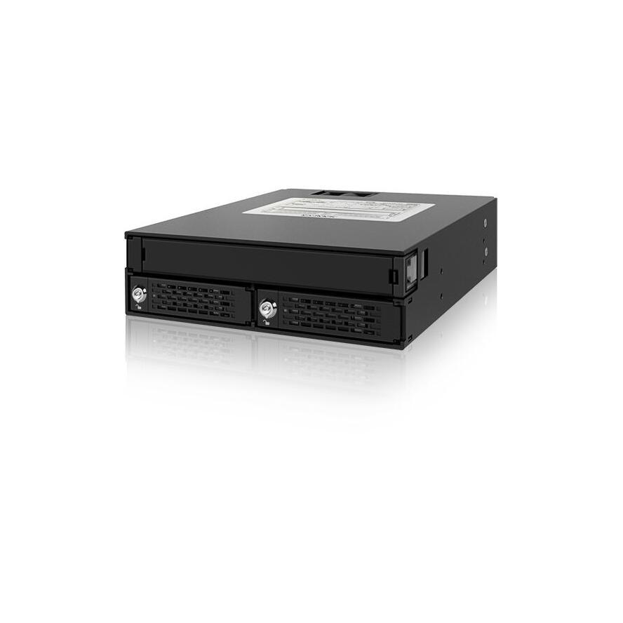 Rugged Full Metal 2 Bay 2.5" SAS/SATA HDD & SSD Backplane Cage with Slim ODD Trayand Locking Trays for External 5.25" (MB994IKO-3SB)