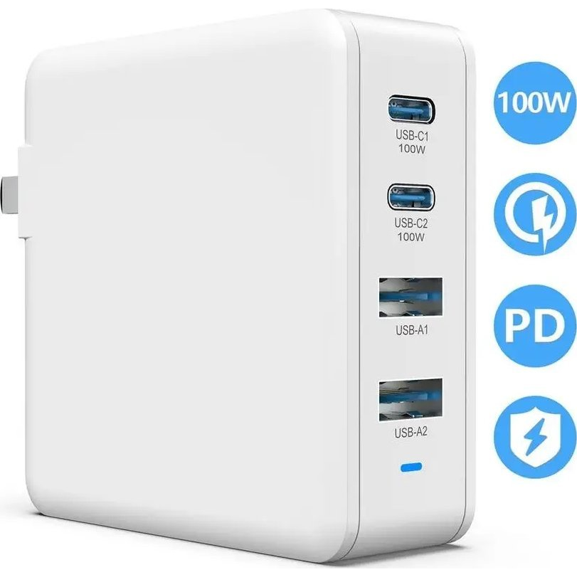 IKIN USB GaN töltő 100W PD3.0 QC4+ fehér VCH100PD (VCH100PD)