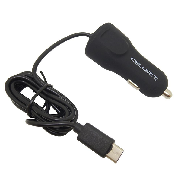 Зарядно за кола Cellect с Type-C връзка, черно