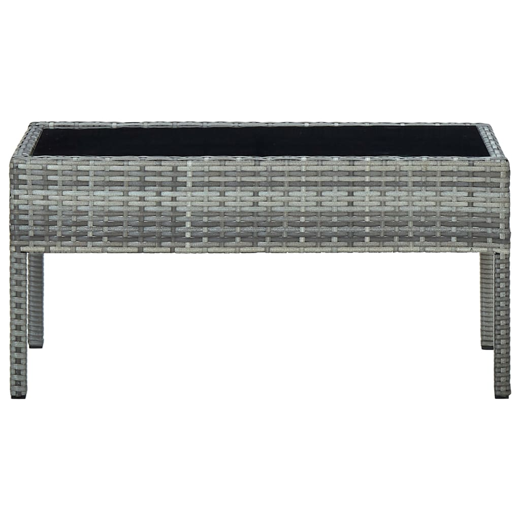 szürke polyrattan kerti asztal 75 x 40 x 37 cm (45905)