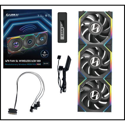 Lian Li UNI FAN SL Wireless LCD 120 hűtő ventilátor fekete 3db (12SLLCD1W3B) (12SLLCD1W3B)