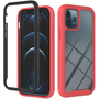 Motorola Moto G9 / G9 Play / E7 Plus, spate din silicon si carcasa frontala din plastic, cu sticla fata si spate, rezistenta la impact mijlociu, husa Wooze Power, negru/rosu (114168)