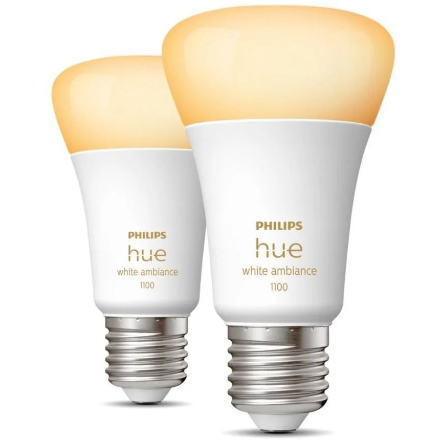 Philips Hue LED fényforrás E27 8W 2db/cs (929002468404) (929002468404)