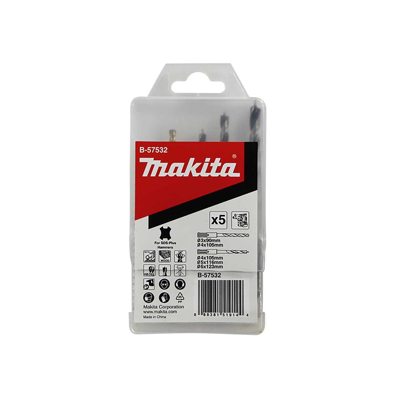 Makita B-57532 SDS-Plus Fúrószár Készlet (5db/csomag) (B-57532)