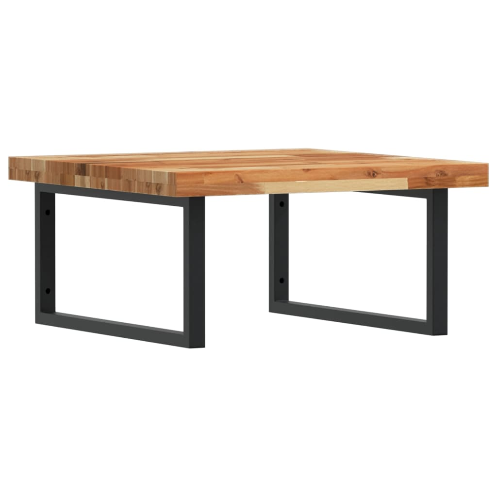 acél és tömör akácfa falra szerelhető mosdópolc (3302885)