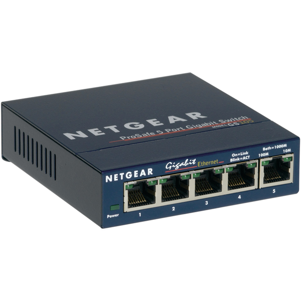 NETGEAR GS105 Non gestito Gigabit Ethernet (10/100/1000) Blu