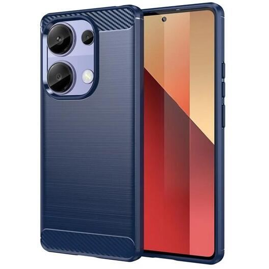 Gigapack Xiaomi Poco M6 Pro 4G szálcsiszolt, karbon mintás tok sötétkék (GP-157177) (GP-157177)