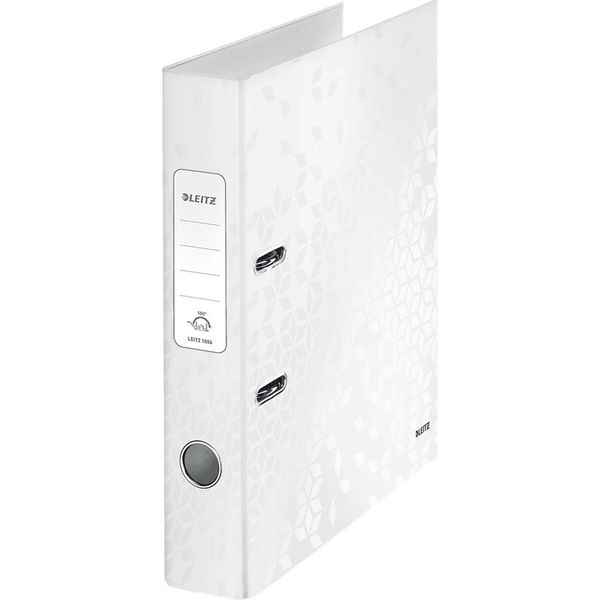 Leitz 180° WOW Lever Arch File - pearl white ringbind A4 Hvid