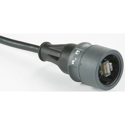 RJ45 Hálózat Csatlakozókábel CAT 5e S/FTP 5.00 m Fekete Árnyékolt, PUR köpeny, Vízálló Bulgin (PXP6037/5M00)