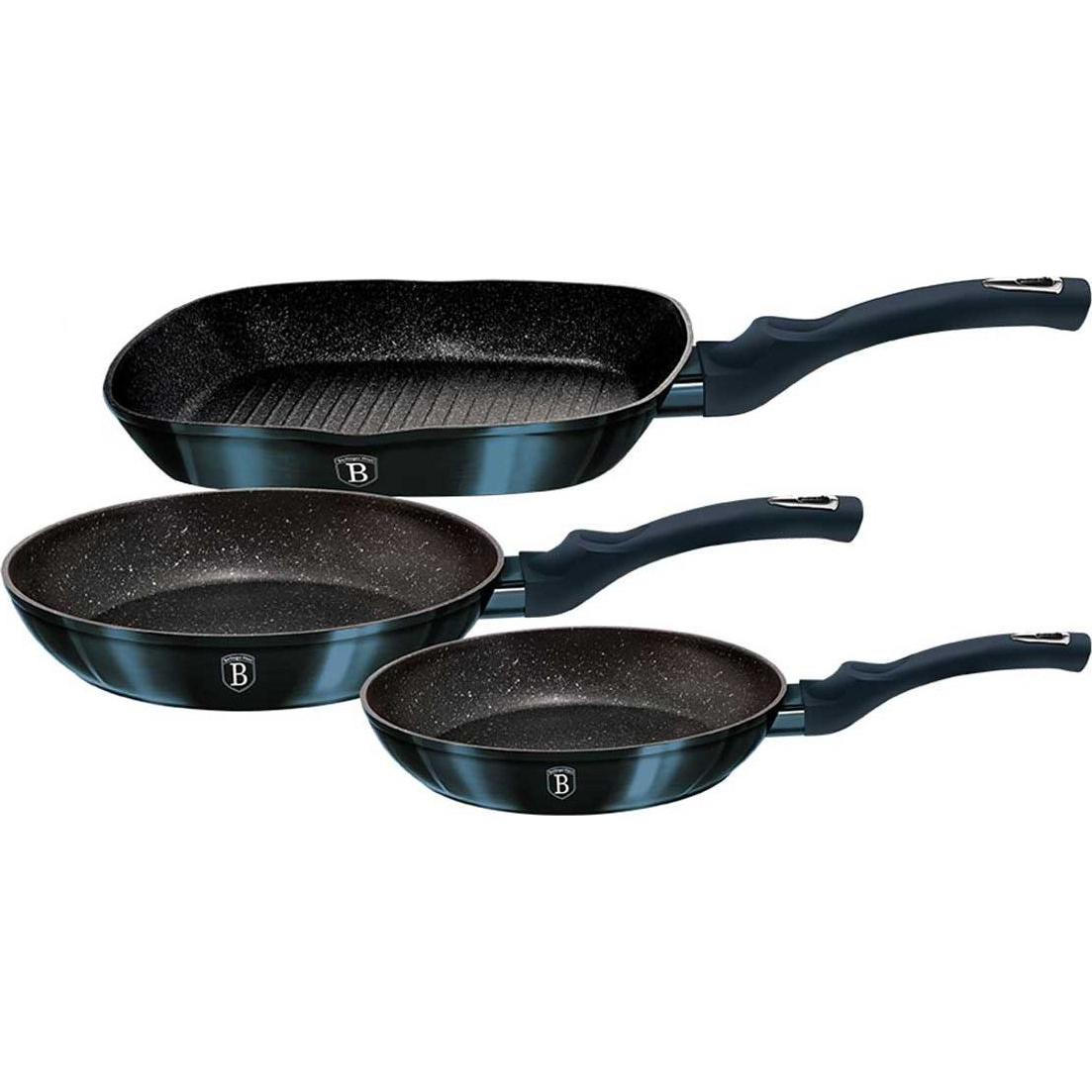 BerlingerHaus BH/6140F Metallic Line Aquamarine Edition Serpenyő Szett - Kovácsolt Alumínium, Metál Kék (BH-6140)