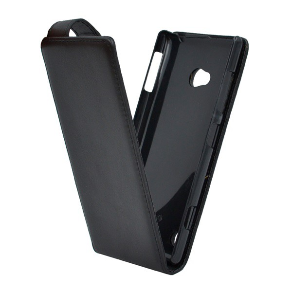 Tok álló, bőr hatású (FLIP, lefelé nyíló) FEKETE [Nokia Lumia 720] (5996457364855)