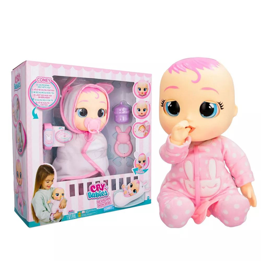 Cry Babies: Újszülött Coney baba interaktív karkötővel (IMC911284)