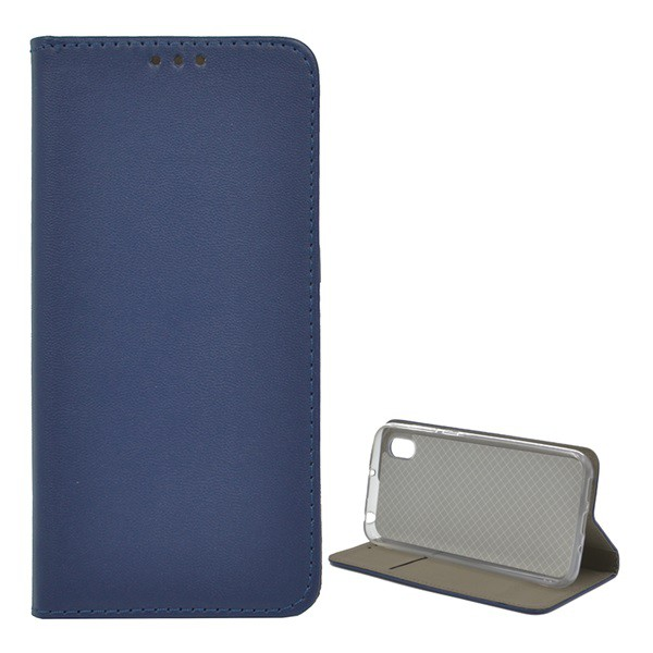 Tok álló, bőr hatású (FLIP, oldalra nyíló, asztali tartó funkció) SÖTÉTKÉK [Honor 8S (2020)] (5996457878130)