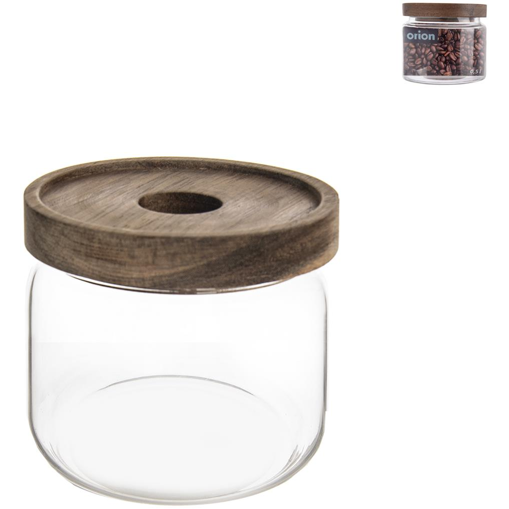 ORION 0,5 l boroszil. üveg/akácia, kör (154501)