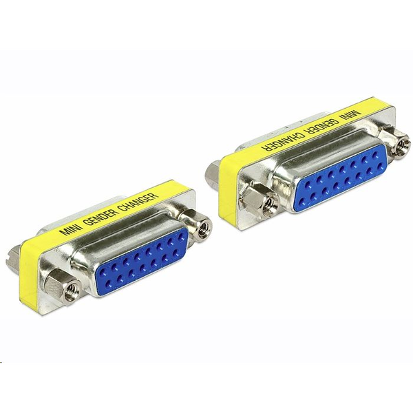 Adaptér D-Sub 15 pin samica-samica menič pohlavia Delock 65480