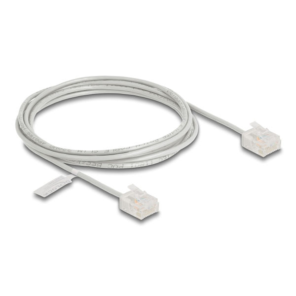 Delock RJ45 hálózati kábel Cat.6 UTP ultravékony 2 m szürke rövid csatlakoztatókkal (80759)