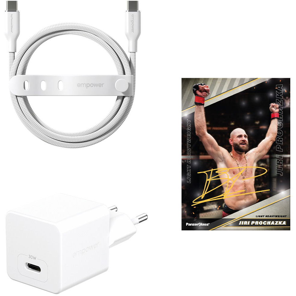 PanzerGlass BJP empower – Turbo GaN 30 W töltő + 2 m-es USB-C kábel | Nyerj nyereményeket (EM-BJP-B)