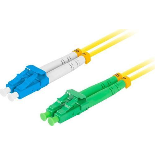 Оптичен мрежов кабел с дължина 2 m и LC/APC-LC/UPC конектори, Lanberg Z32317, SM, DUPLEX 3.0MM G657A1 LSZH, жълт