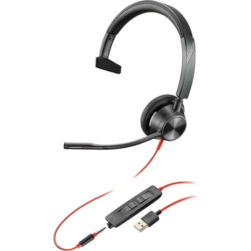 POLY Blackwire 3315 Headset Ledningsført Kontor/Callcenter USB Type-A Sort