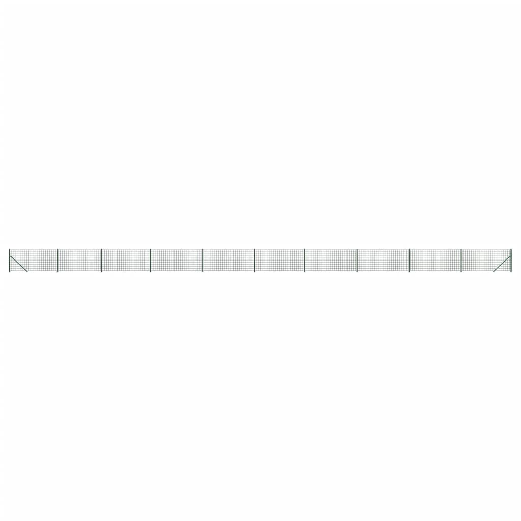 zöld dróthálós kerítés illesztőperemmel 1,1x25 m (154186)