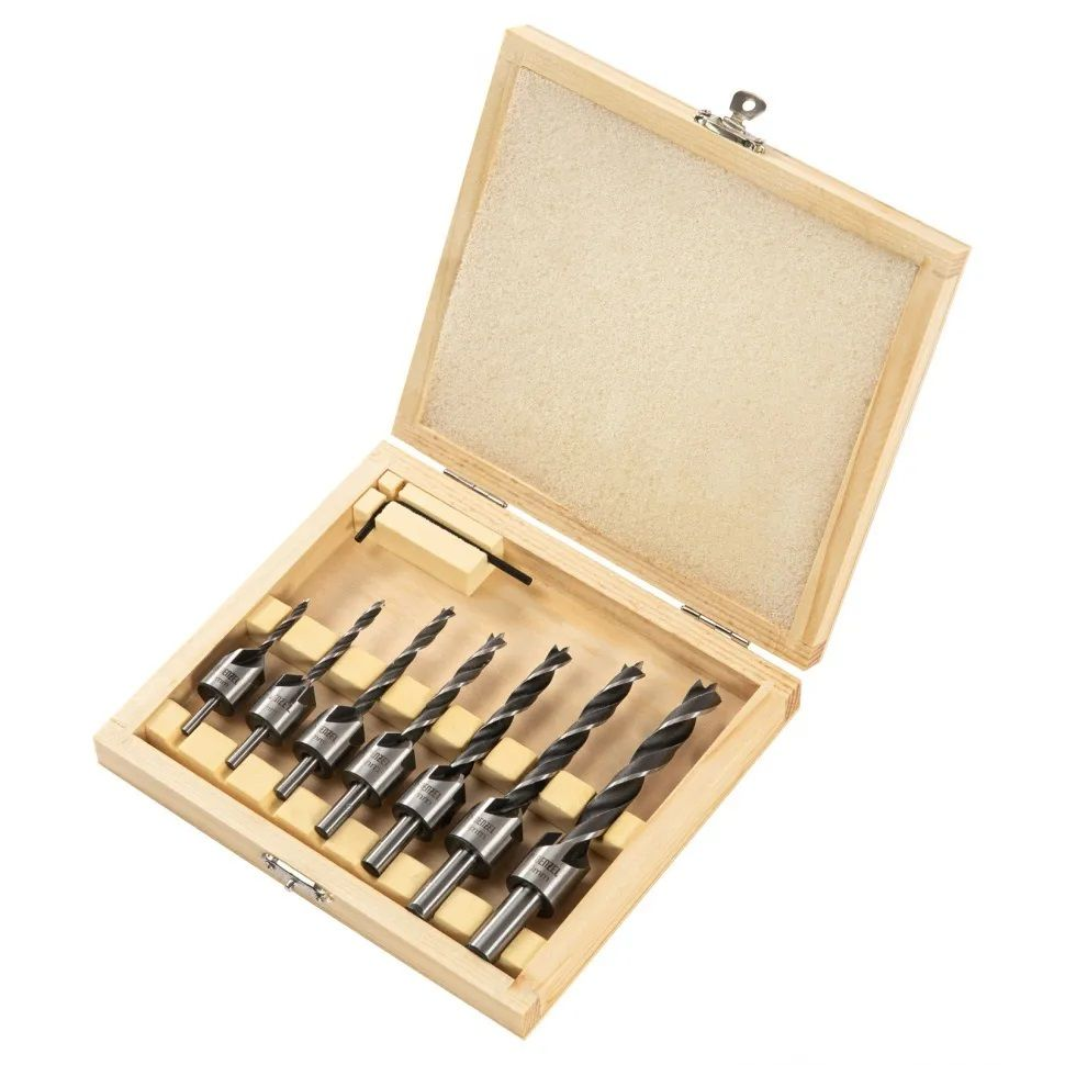 Denzel 7db 3-10mm fa fúrószár szett süllyesztővel kofferben (7042727) (7042727)