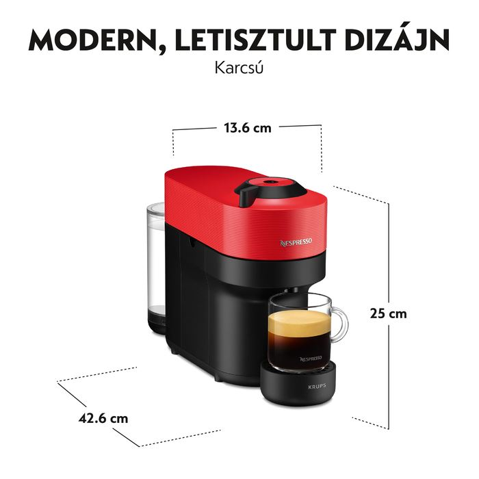 Krups XN920510 Vertuo Pop kávéfőző paprikapiros-fekete (XN920510)