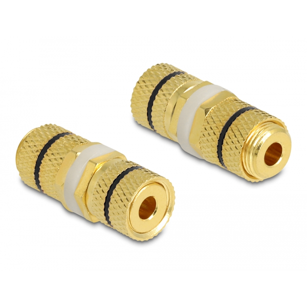 Delock Audio Adapter Polklemme zu Polklemme zum Einbau, Farbring schwarz