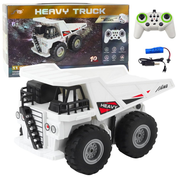 Lean Toys Rc Távirányítós Dömper Fényekkel és Hangokkal Fehér 1:24