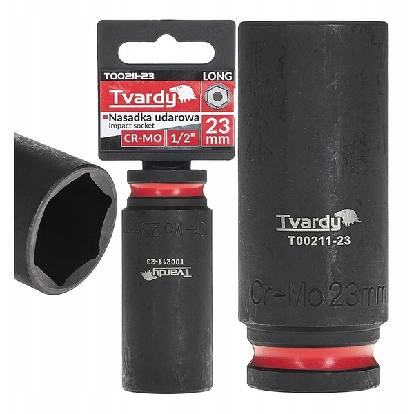 Tvardy Nasadka udarowa długa 1/2" 6-kąt 23mm CR-MO (6/36)