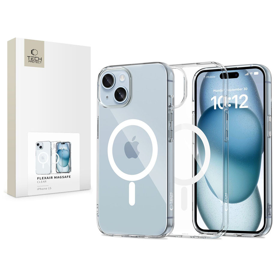 Tech-Protect FlexAir MagSafe szilikon tok - Apple iPhone 15 - átlátszó (TP371853)