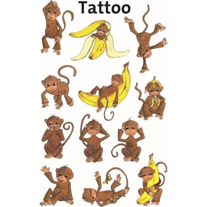 Tetoválás Matrica Avery Majom (414967)