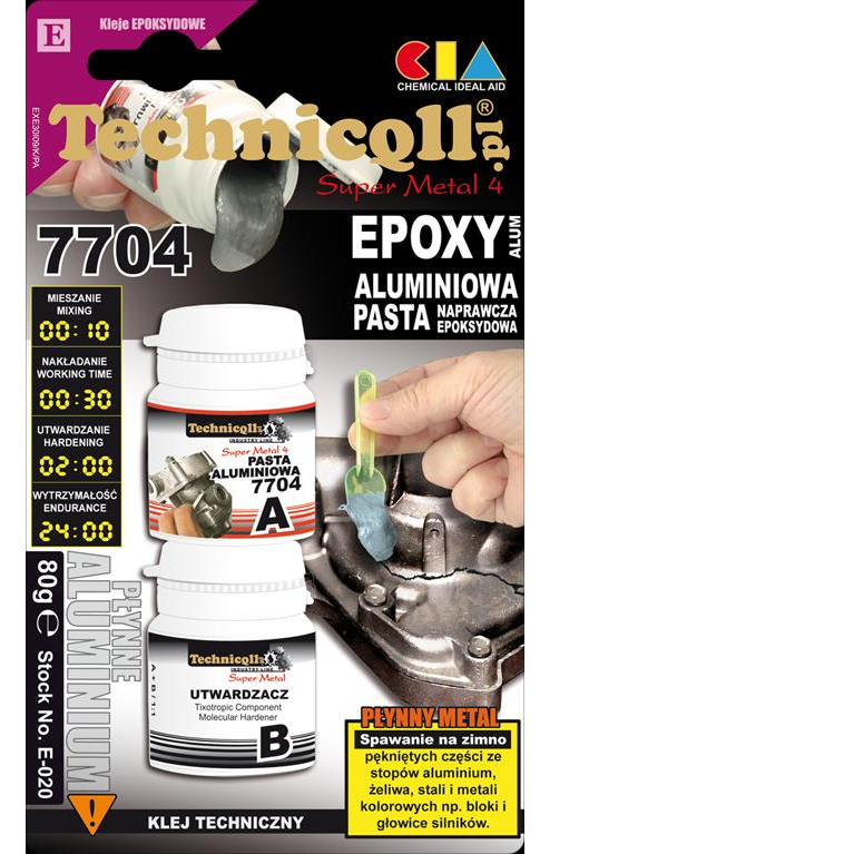 Blow Epoxi Paszta - Alumínium, 80 G, Technicqll (C2-E020)