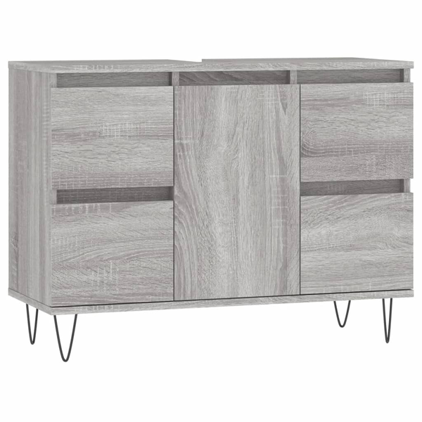 szürke sonoma színű műfa mosdószekrény 80 x 33 x 60 cm