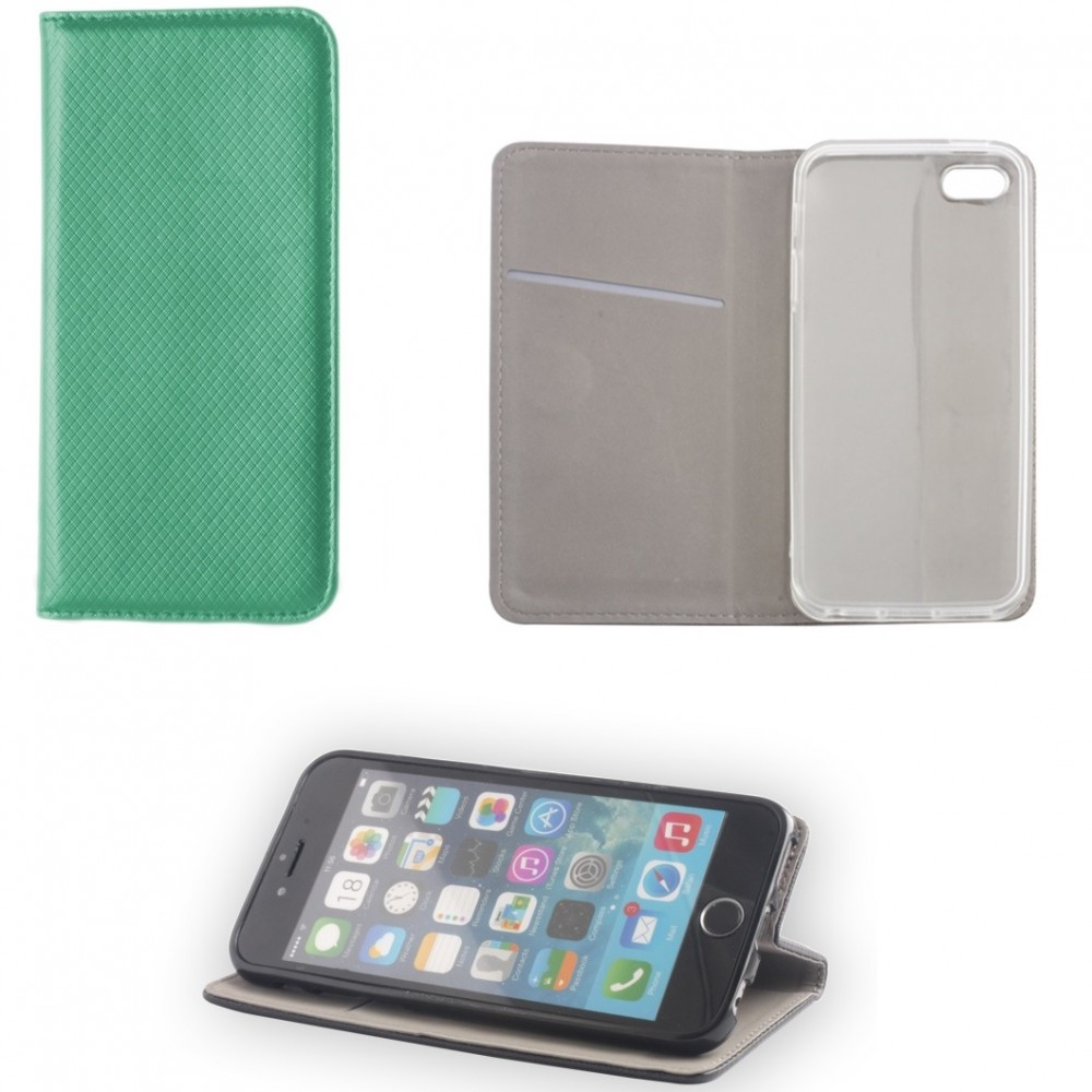 Motorola Moto G8 Plus, Oldalra nyíló tok, stand, Smart Magnet, menta (88679)