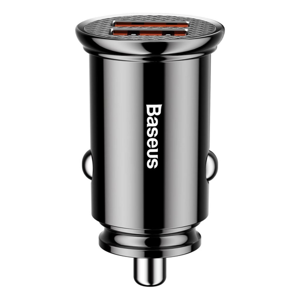 Зарядно устройство за кола Baseus Quick Charger, Dual USB, 30W, 5A, Black