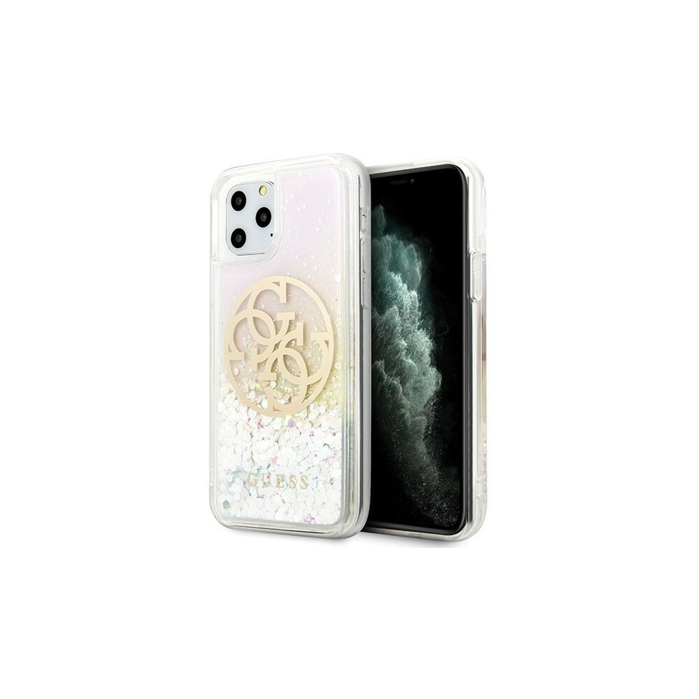 Guess Circle Logo iPhone 11 Pro Tok - Átlátszó/Fehér (GUHCN58LGIRGP)