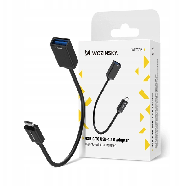 Adapter Wozinsky WOTGY1S USB-C 3.0 (męski) - USB-A 3.0 (żeński) OTG - czarny