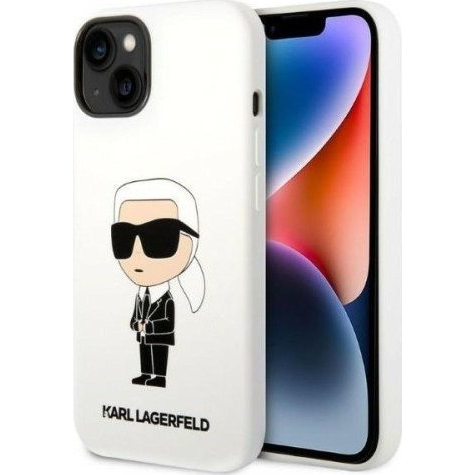 Karl Lagerfeld Liquid Ikonik NFT szilikon hátlap tok Apple iPhone 14 Plus, fehér (KLD1316)