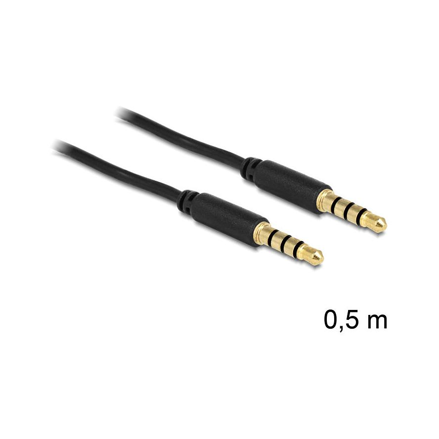 KAB Delock 83434 3,5mm 4pin csatlakozó > csatlakozó sztereo kábel - 0,5m (83434)